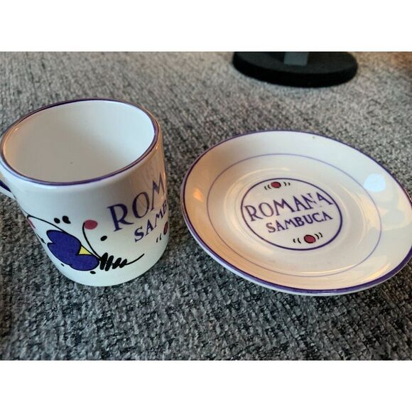 Three Romana Sambuca Espresso Cup &‎ Saucer Set Of 3 Porcelain Collectible White - Picture 4 of 5